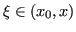 $\displaystyle \xi \in (x_0, x) $