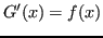 $\displaystyle G'(x) = f(x)$