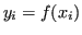 $\displaystyle y_i = f(x_i) $